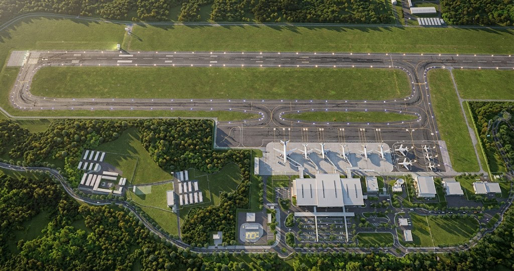 Dominica International Airport aerial view